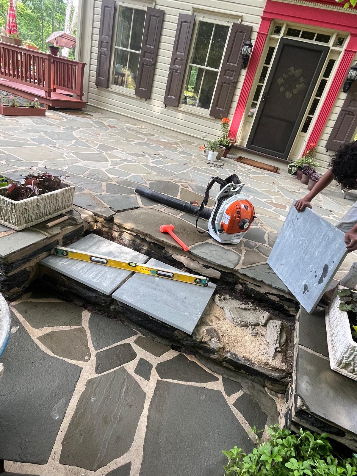 Flagstone Steps Installation